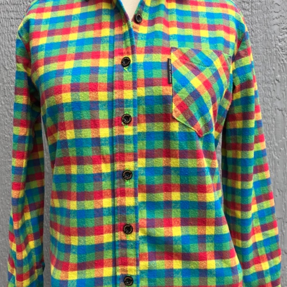Ladies Vermont Flannel Shirt – Multicoloured Check, Long Sleeve Button-Down - Picture 3 of 9
